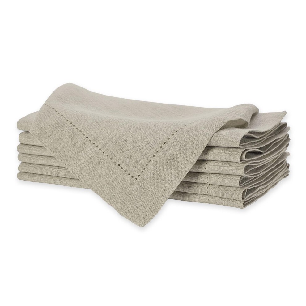 Sweet Needle - Pack of 6-100% Pure Linen Handmade Ladder Lace Hemstitched Napkins 20x20 Natural