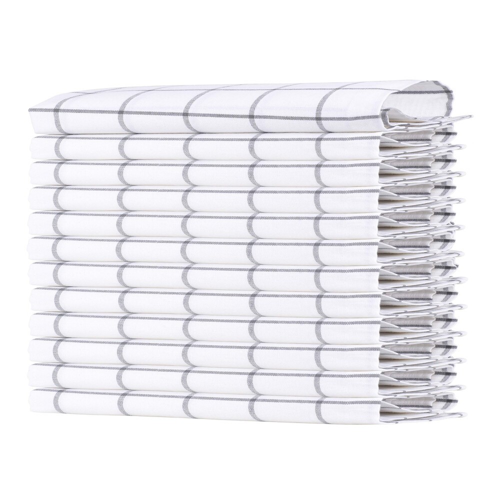 Sweet Needle Farmhouse Check Cloth Napkins  20 X 20  Pack of 12  100% Cotton Dinner Napkin Soft  Durable  Comfortable & Reusable for Home/Wedding/Part
