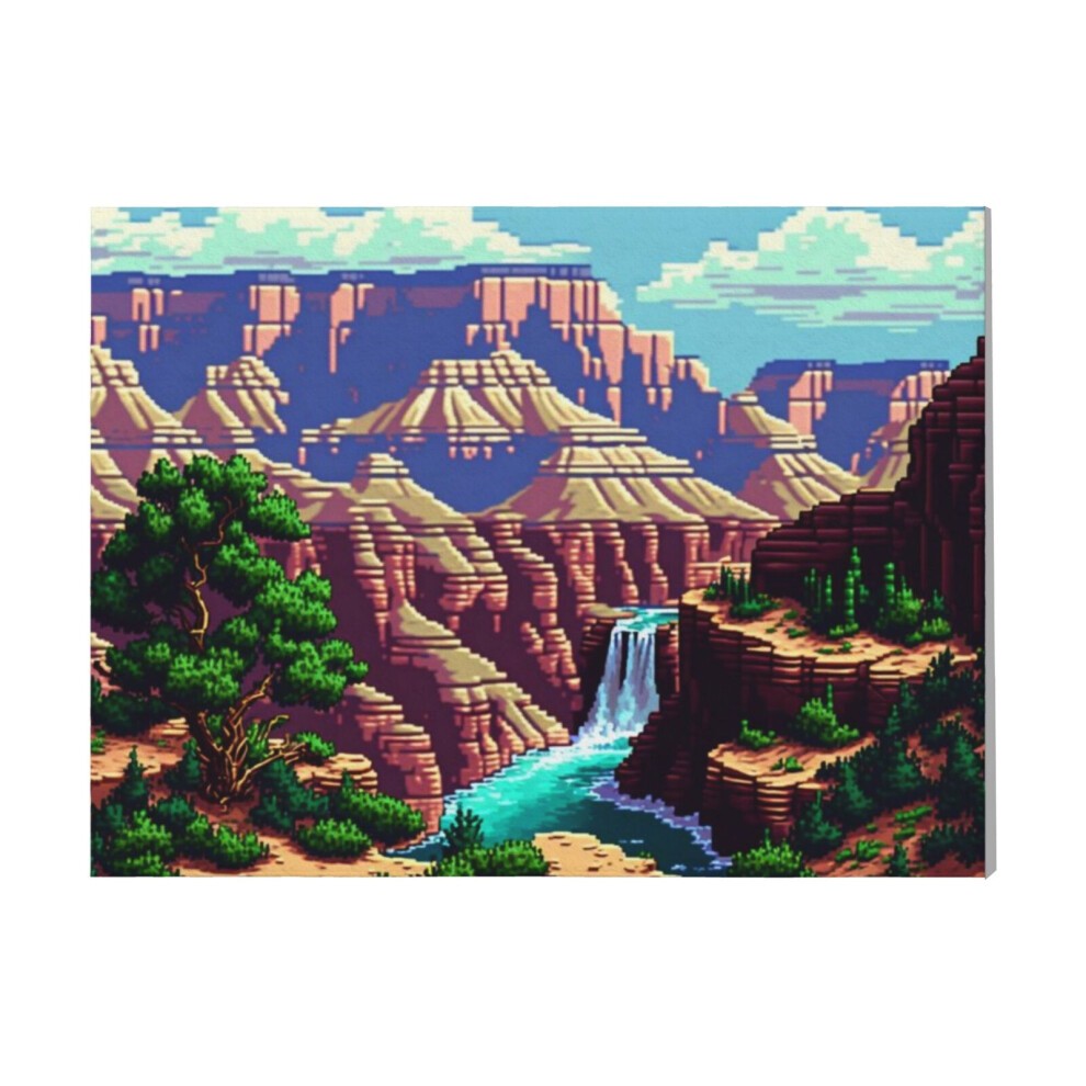 (16bit the Grand Canyon=4722) Canvas Print Framed DIY Install Kit- 16x20