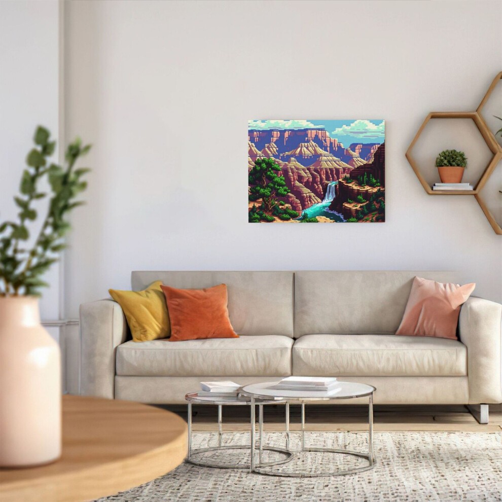(16bit the Grand Canyon=4722) Canvas Print Framed DIY Install Kit- 16x20