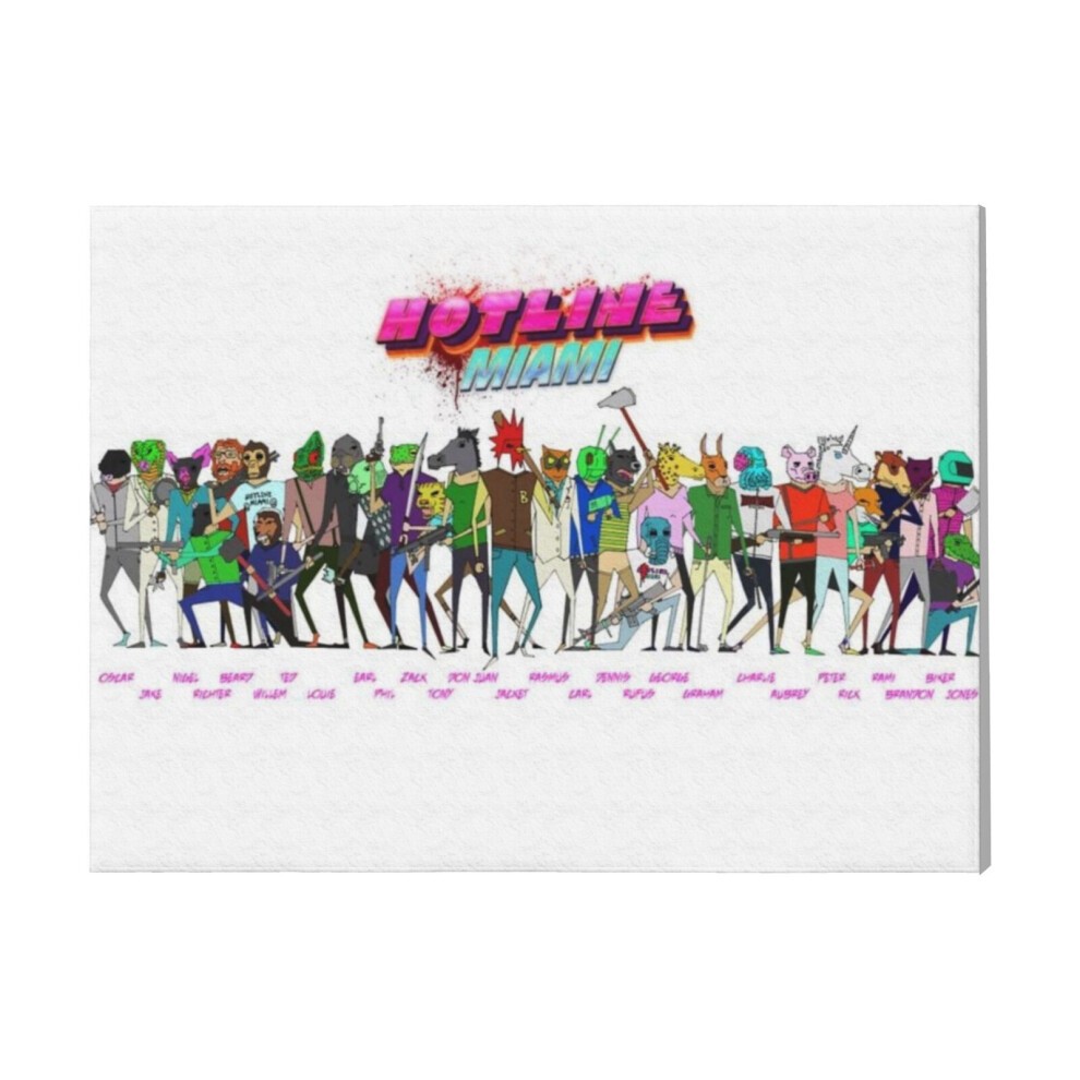 (Character Hotline Miami=2723) Canvas Print Framed DIY Install Kit- 16x20