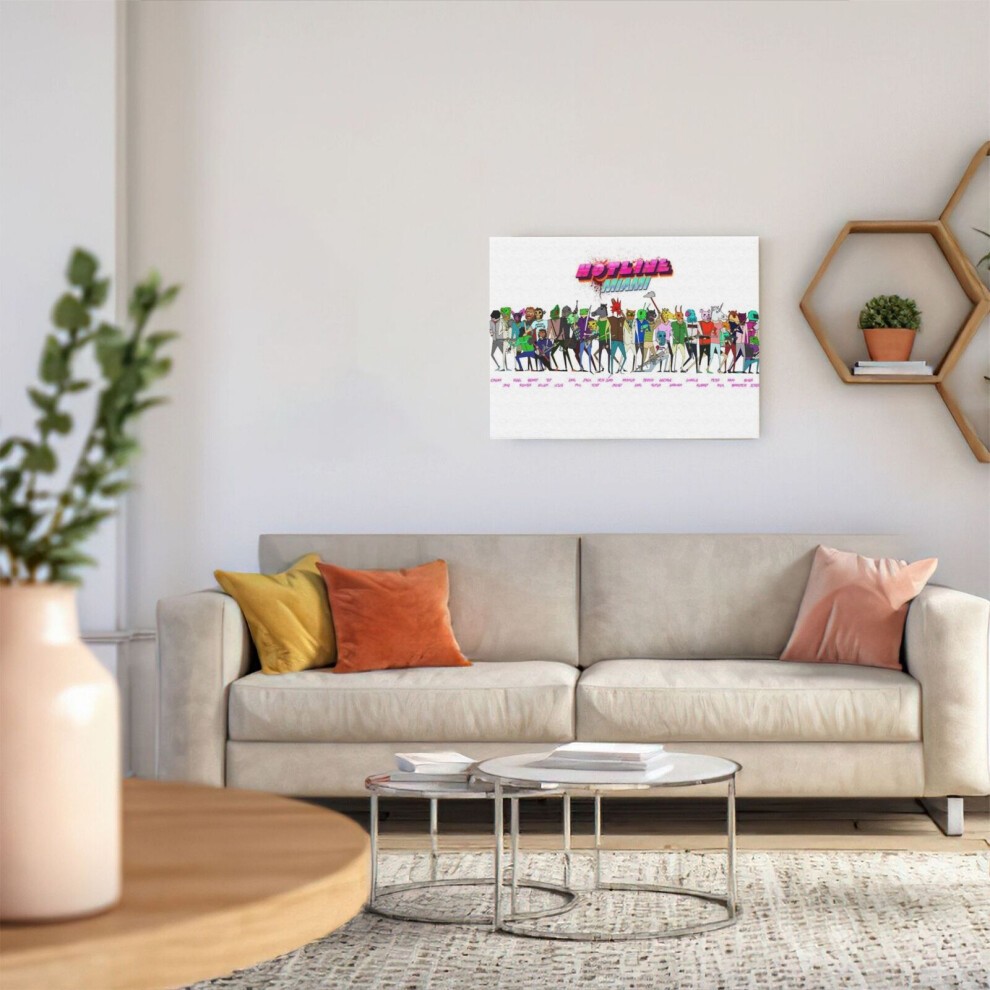 (Character Hotline Miami=2723) Canvas Print Framed DIY Install Kit- 16x20