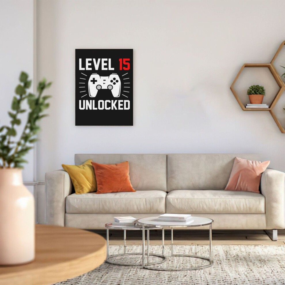(15 Birthday=4579) Canvas Print Framed DIY Install Kit- 16x20