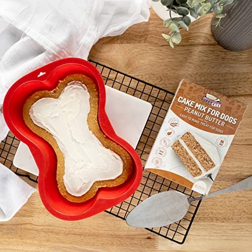 Puppy Cake Cake and Ice Cream All Natural Fluffy & Moist Dog Birthday Cake Kit in with Peanut Butter, Your Choice of Ice Cream Mix, Bone Silicone Pan  thumbnail