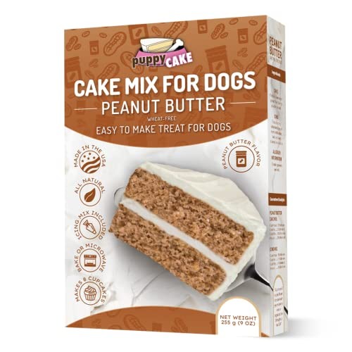 Puppy Cake Cake and Ice Cream All Natural Fluffy & Moist Dog Birthday Cake Kit in with Peanut Butter, Your Choice of Ice Cream Mix, Bone Silicone Pan  thumbnail