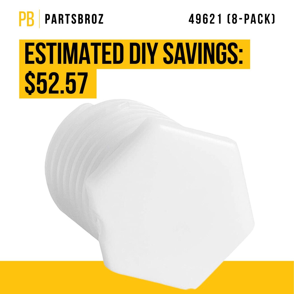PartsBroz 49621 Dryer Leveling Leg Foot Feet (8-Pack) - Compatible with Whirlpool Kenmore Maytag KitchenAid - Replaces AP4295805 PS1609293 279810 4962 thumbnail