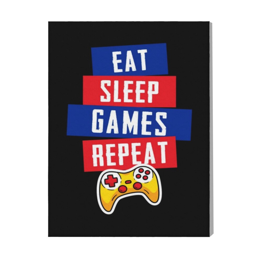 (Eat Sleep Games Repeat=3119) Canvas Print Framed DIY Install Kit- 16x20