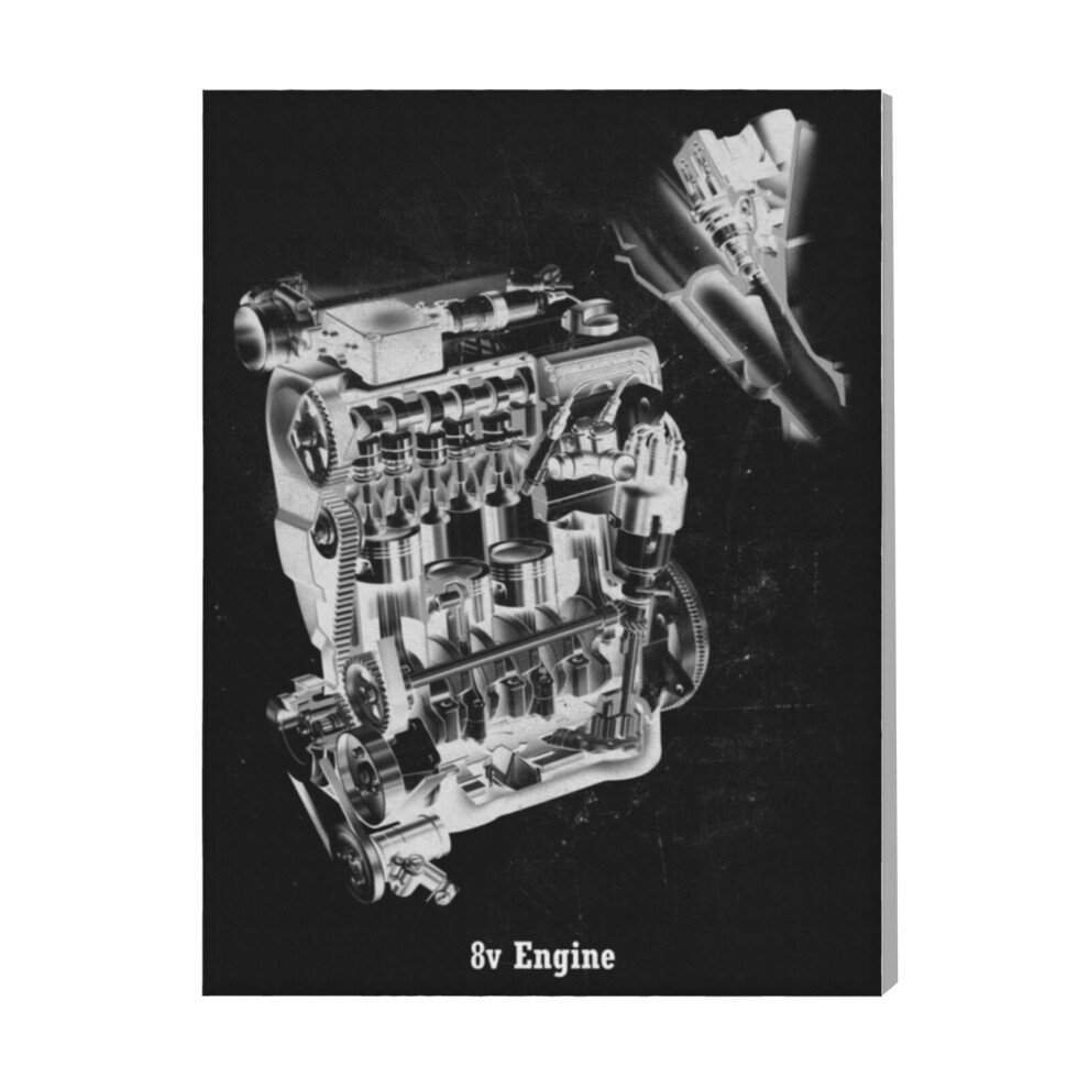 (8v Engine=3119) Canvas Print Framed DIY Install Kit- 16x20