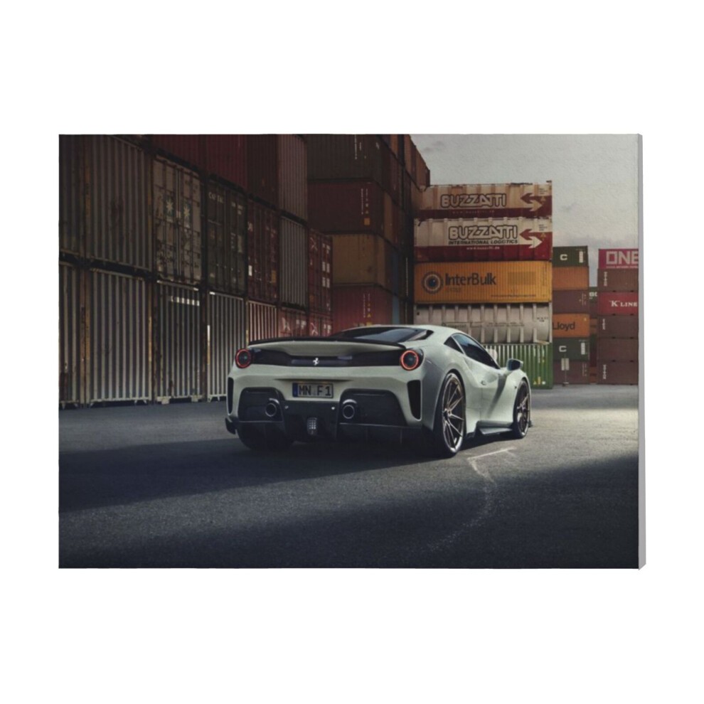 (Novitec Ferrari 488 Pista=5509) Canvas Print Framed DIY Install Kit- 16x20