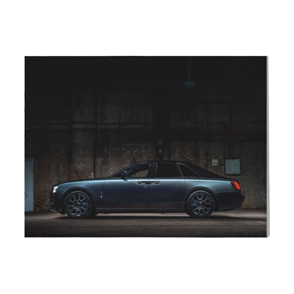 (Rolls Royce Black Badge=4542) Canvas Print Framed DIY Install Kit- 16x20