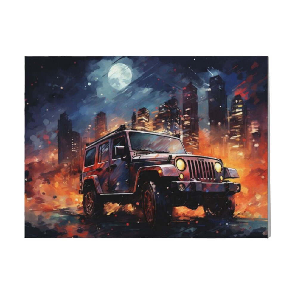 (My Jeep Wagoneer=4888) Canvas Print Framed DIY Install Kit- 16x20