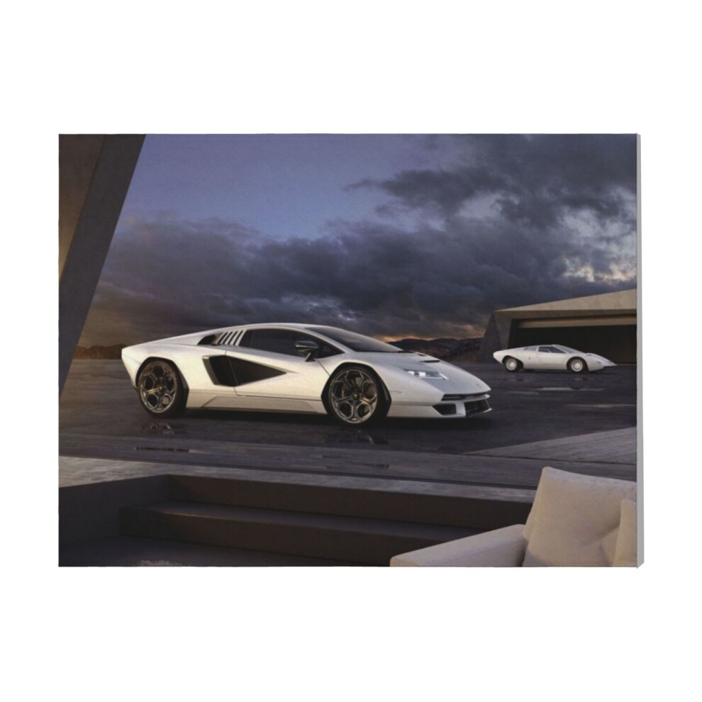 (Lamborghini Countach LPI=4807) Canvas Print Framed DIY Install Kit- 16x20