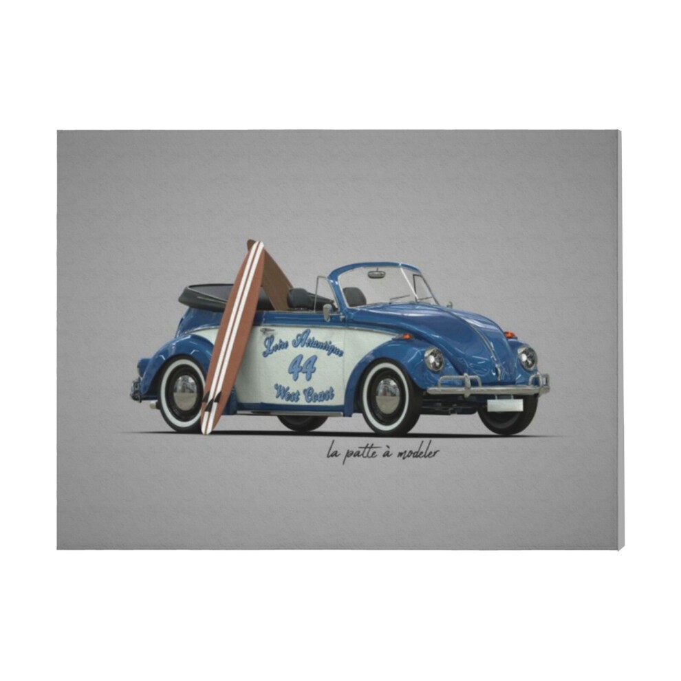 (Cox Vw Convertible=6222) Canvas Print Framed DIY Install Kit- 16x20