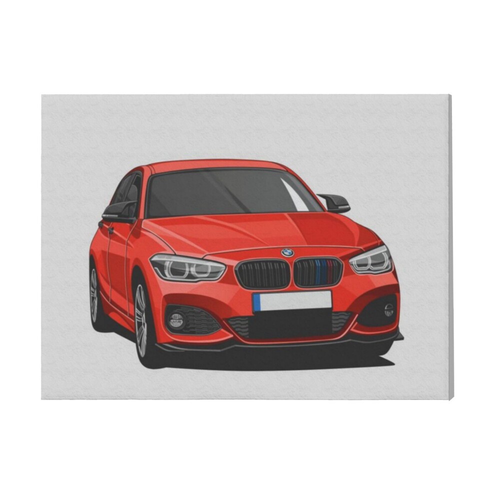 (Bmw 8 Series Red=6990) Canvas Print Framed DIY Install Kit- 16x20