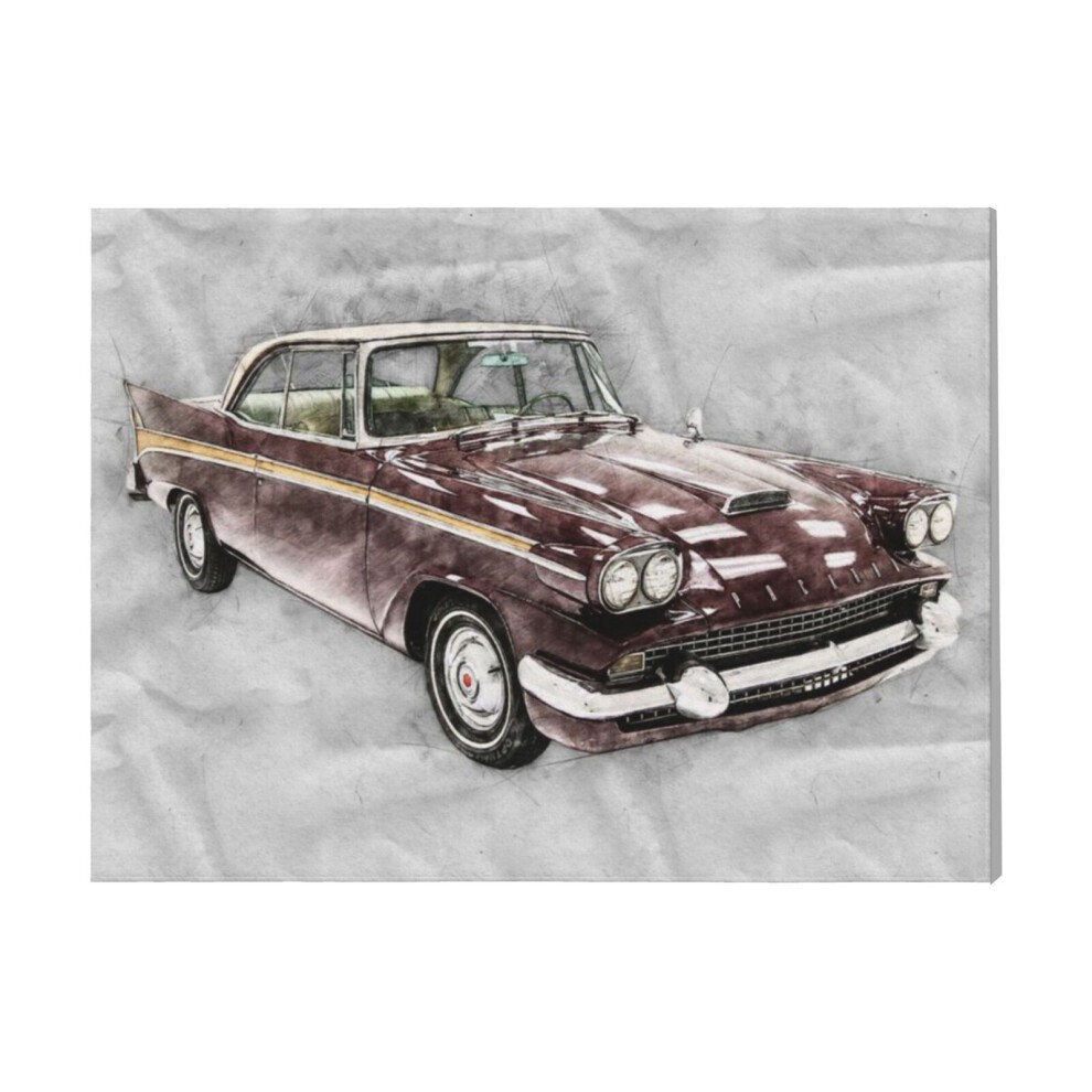 (1958 Packard Starlight=9585) Canvas Print Framed DIY Install Kit- 16x20