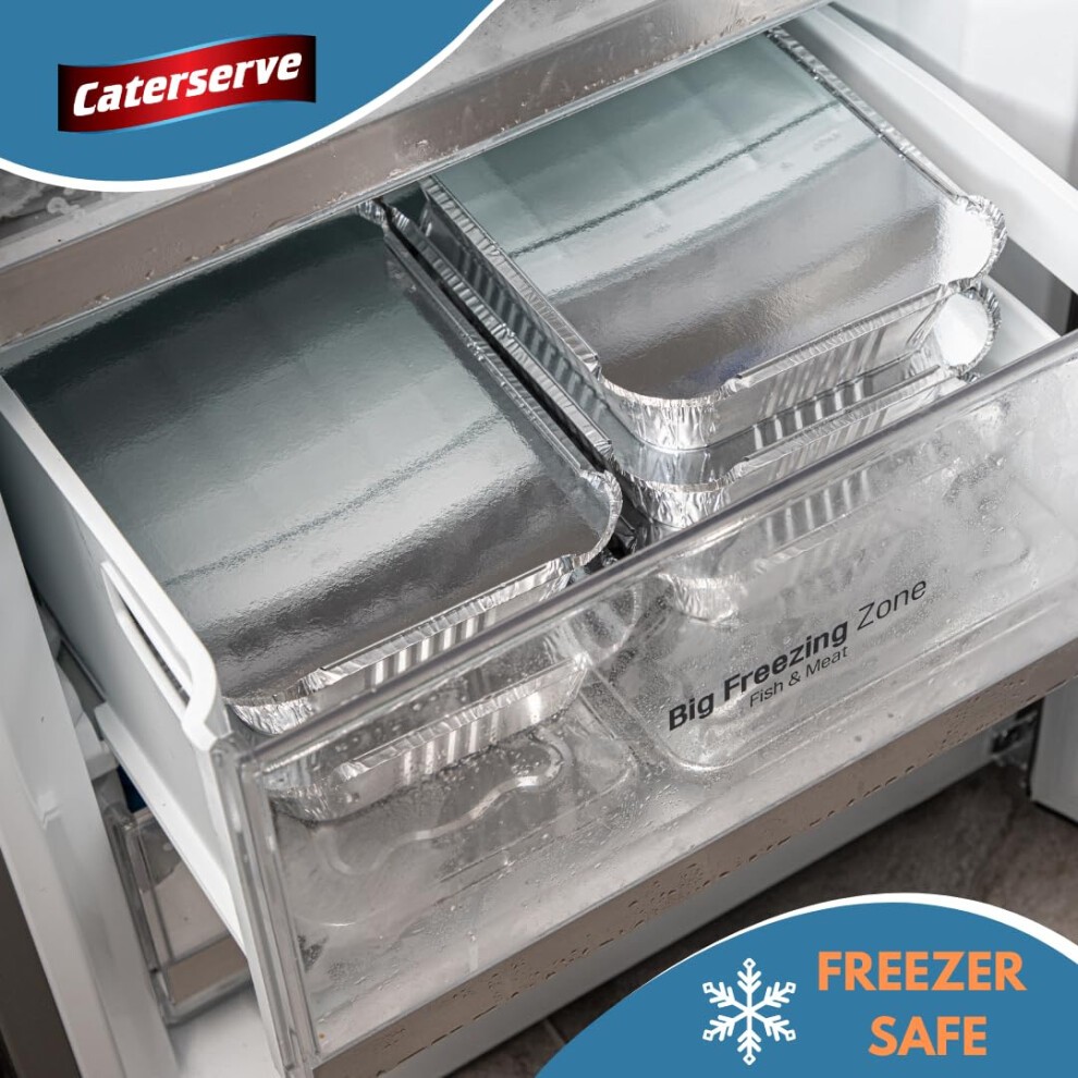 20 Aluminum Foil Trays with Lids 1800ml - Ideal for Food Storage, Roasting Tin, Baking Tins, Baking Trays, Oven Tray, Roasting Tin, and Disposable BBQ thumbnail