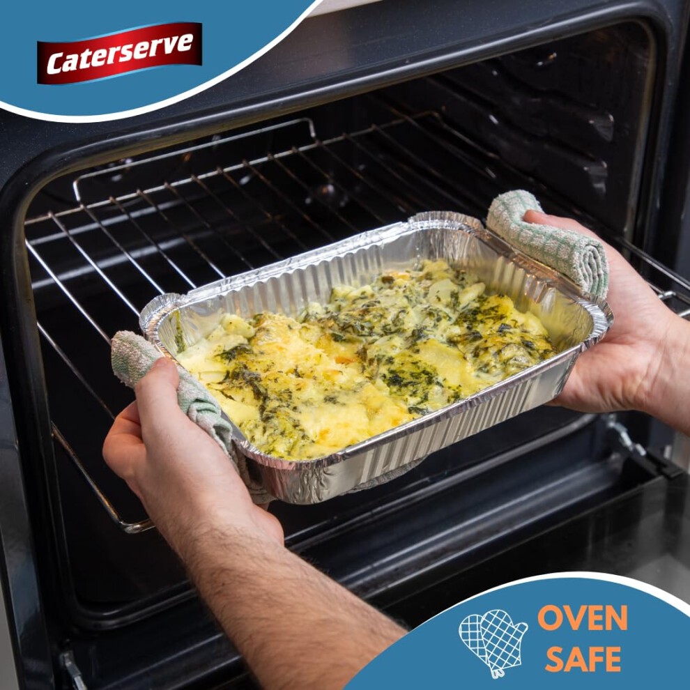 20 Aluminum Foil Trays with Lids 1800ml - Ideal for Food Storage, Roasting Tin, Baking Tins, Baking Trays, Oven Tray, Roasting Tin, and Disposable BBQ thumbnail