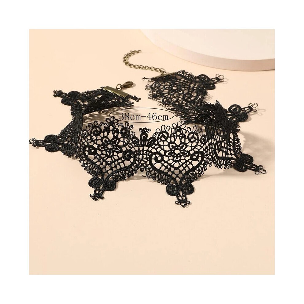 Classic Gothic Tattoo Lace Choker Necklace for Women Big Flower Chain Charm Necklaces Boho Jewelry Christmas Gift X084 thumbnail