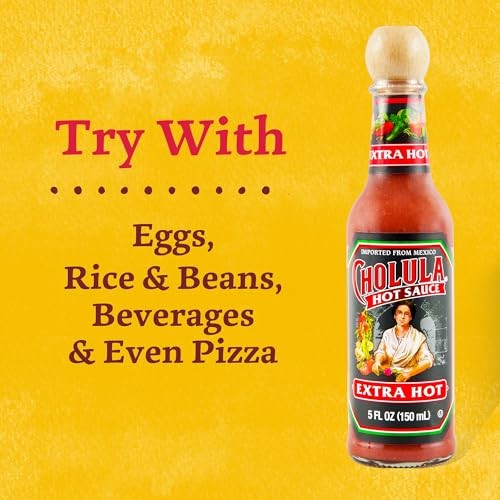 Cholula Hot Sauce, Extra Hot, Product of Mexico, Blend of Arbol & Piquin Peppers for Bringing Extra Hot Heat to Tacos, Eggs, Pizza and More, 5 Fl Oz thumbnail