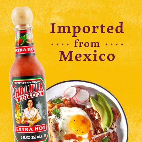 Cholula Hot Sauce, Extra Hot, Product of Mexico, Blend of Arbol & Piquin Peppers for Bringing Extra Hot Heat to Tacos, Eggs, Pizza and More, 5 Fl Oz thumbnail