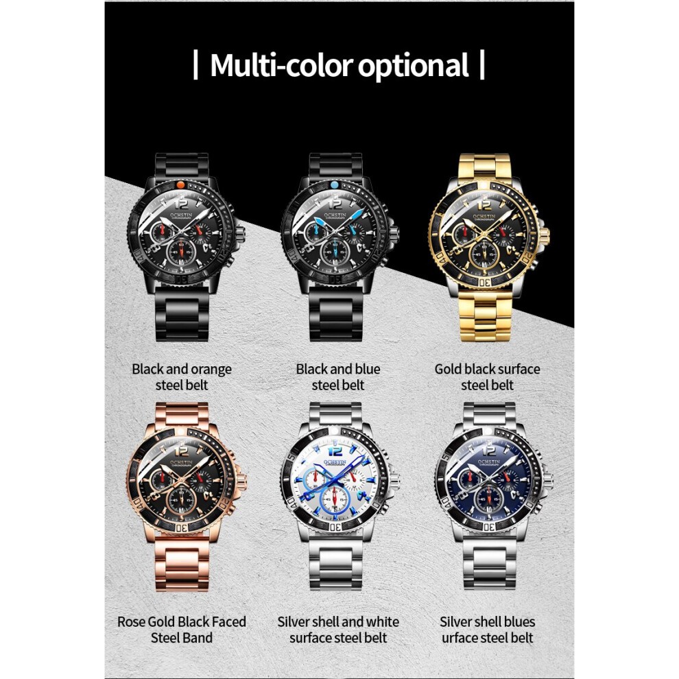 Man WristWatch Waterproof Chronograph Men Watch Military Top Stainless Steel Sport Business Male Clock 7263 thumbnail