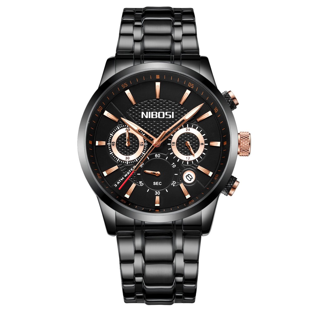Mens Watches Top Stainless Quartz Watch Men Casual Sport Chronograph Waterproof Wristwatch Montre 2313