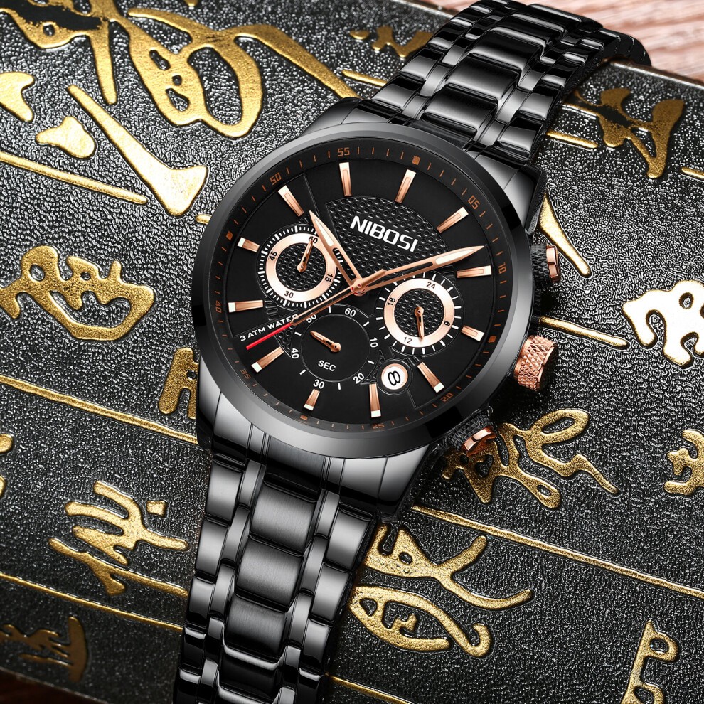 Mens Watches Top Stainless Quartz Watch Men Casual Sport Chronograph Waterproof Wristwatch Montre 2313 thumbnail
