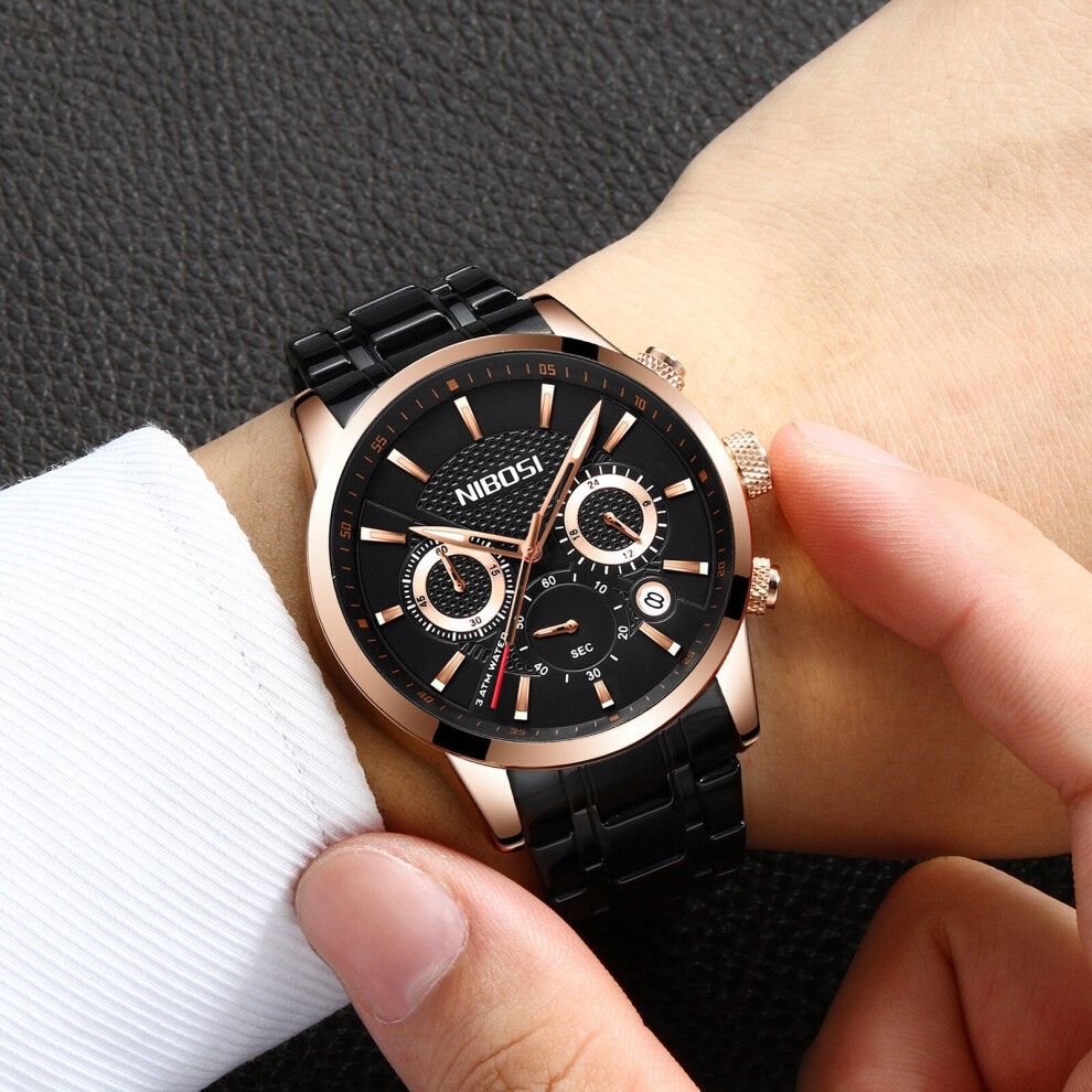 Mens Watches Top Stainless Quartz Watch Men Casual Sport Chronograph Waterproof Wristwatch Montre 2313 thumbnail