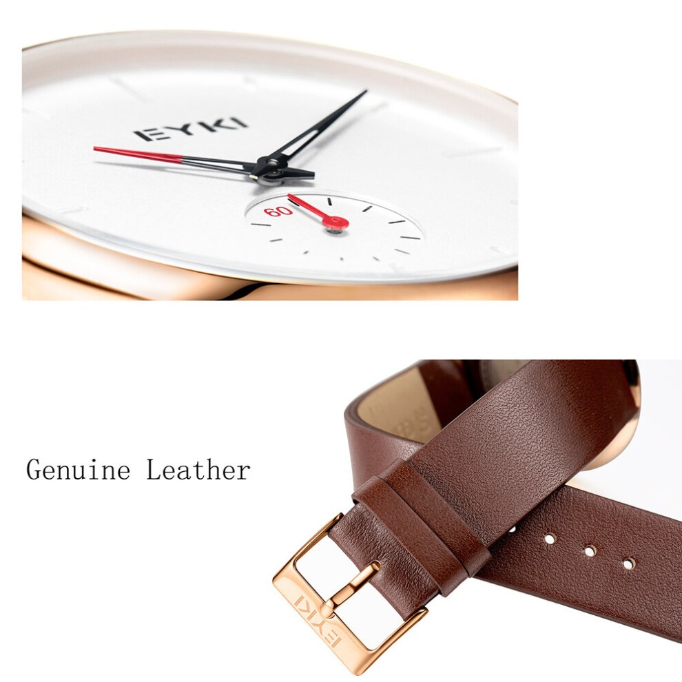 NO.2-6858 Men Leather Quartz Watches Woman Big Dial Sport Wrist Watch thumbnail