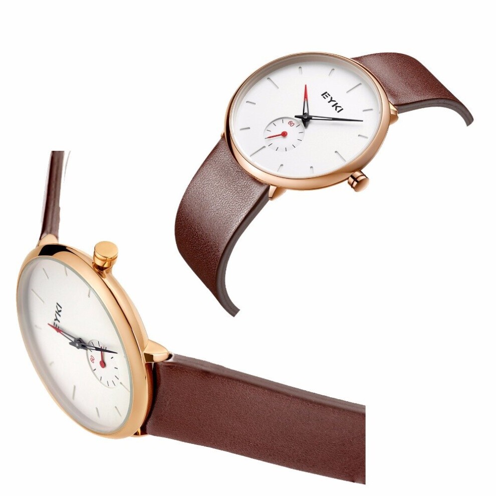 NO.2-6858 Men Leather Quartz Watches Woman Big Dial Sport Wrist Watch thumbnail