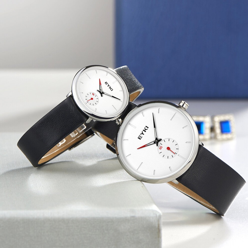 NO.2-6858 Men Leather Quartz Watches Woman Big Dial Sport Wrist Watch thumbnail