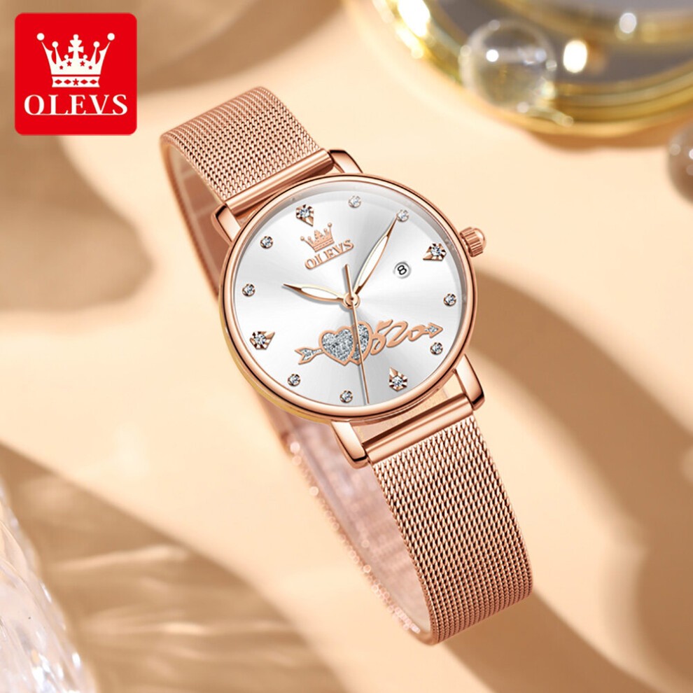 Women Watch Top Lady Girl Wristwatch Stainless Steel Bracelet Classic Heart Female Clock Gift 5509 thumbnail