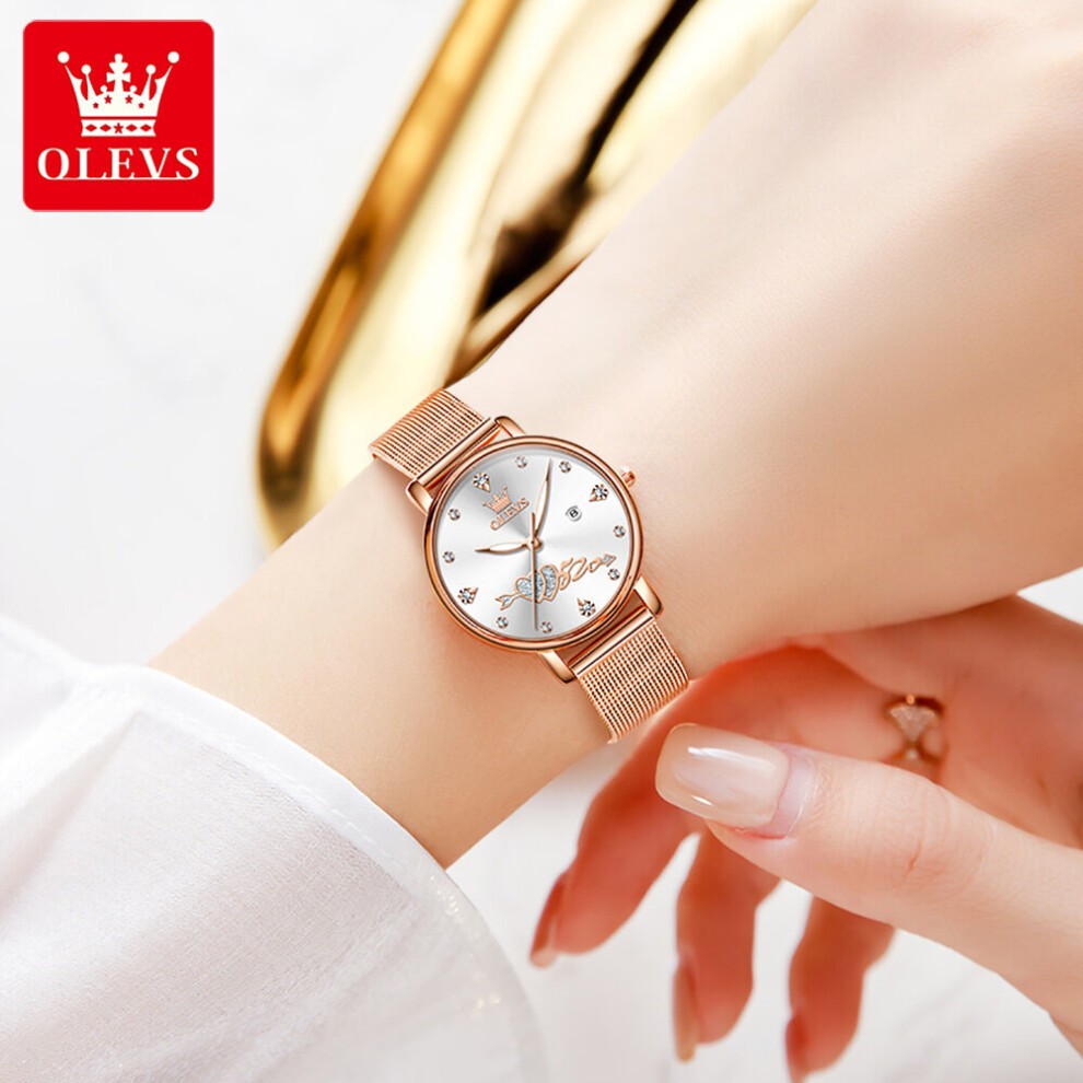 Women Watch Top Lady Girl Wristwatch Stainless Steel Bracelet Classic Heart Female Clock Gift 5509 thumbnail