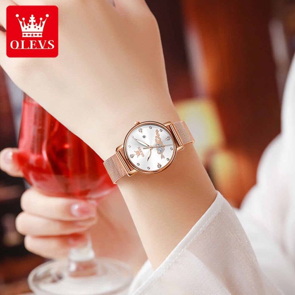 Women Watch Top Lady Girl Wristwatch Stainless Steel Bracelet Classic Heart Female Clock Gift 5509 thumbnail