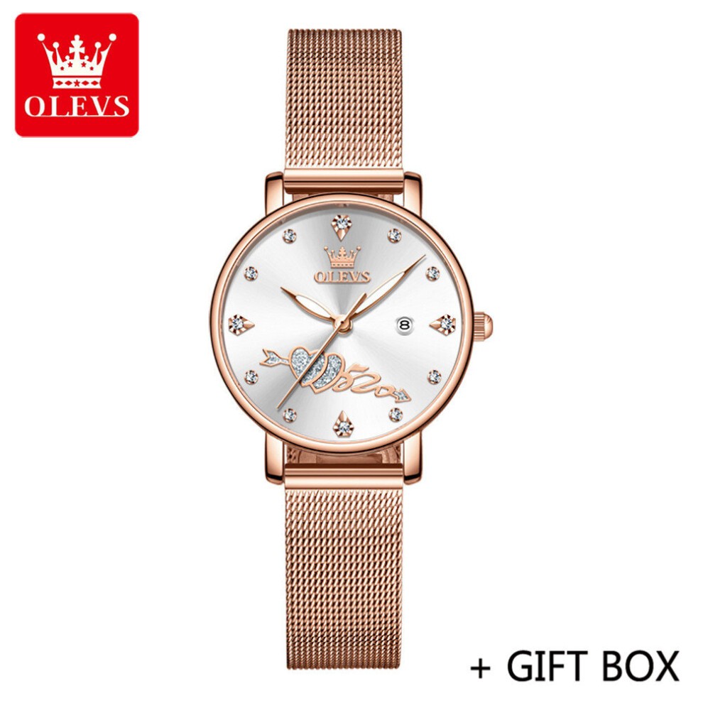 Women Watch Top Lady Girl Wristwatch Red Leather Bracelet Classic Heart Female Clock Gift 5509