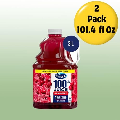 Ocean Spray Cranberry 100% Juice Drink 101.4 Fl Oz Plastic Bottle 2 Pack thumbnail