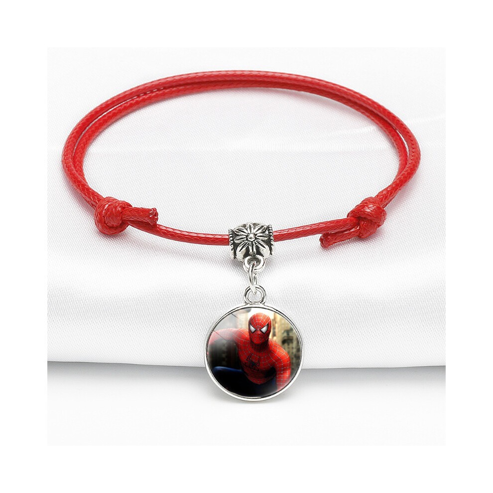 (4719) Red Stylish Time Stone Bracelet Adjustable Rope for Men and Women