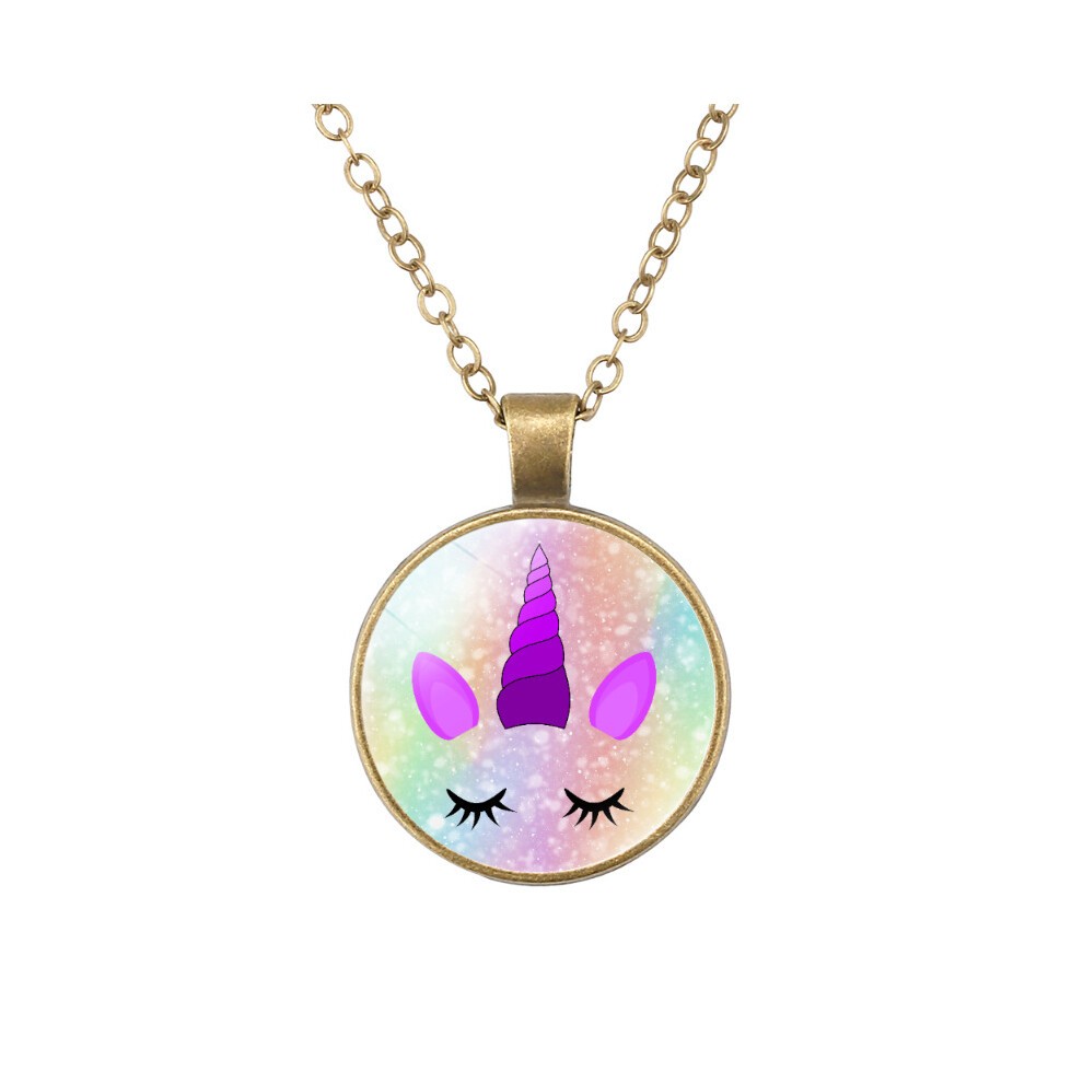 (8306) Unique Crown Unicorn Pendant Necklace with Alloy Chain Perfect for Any Outfit