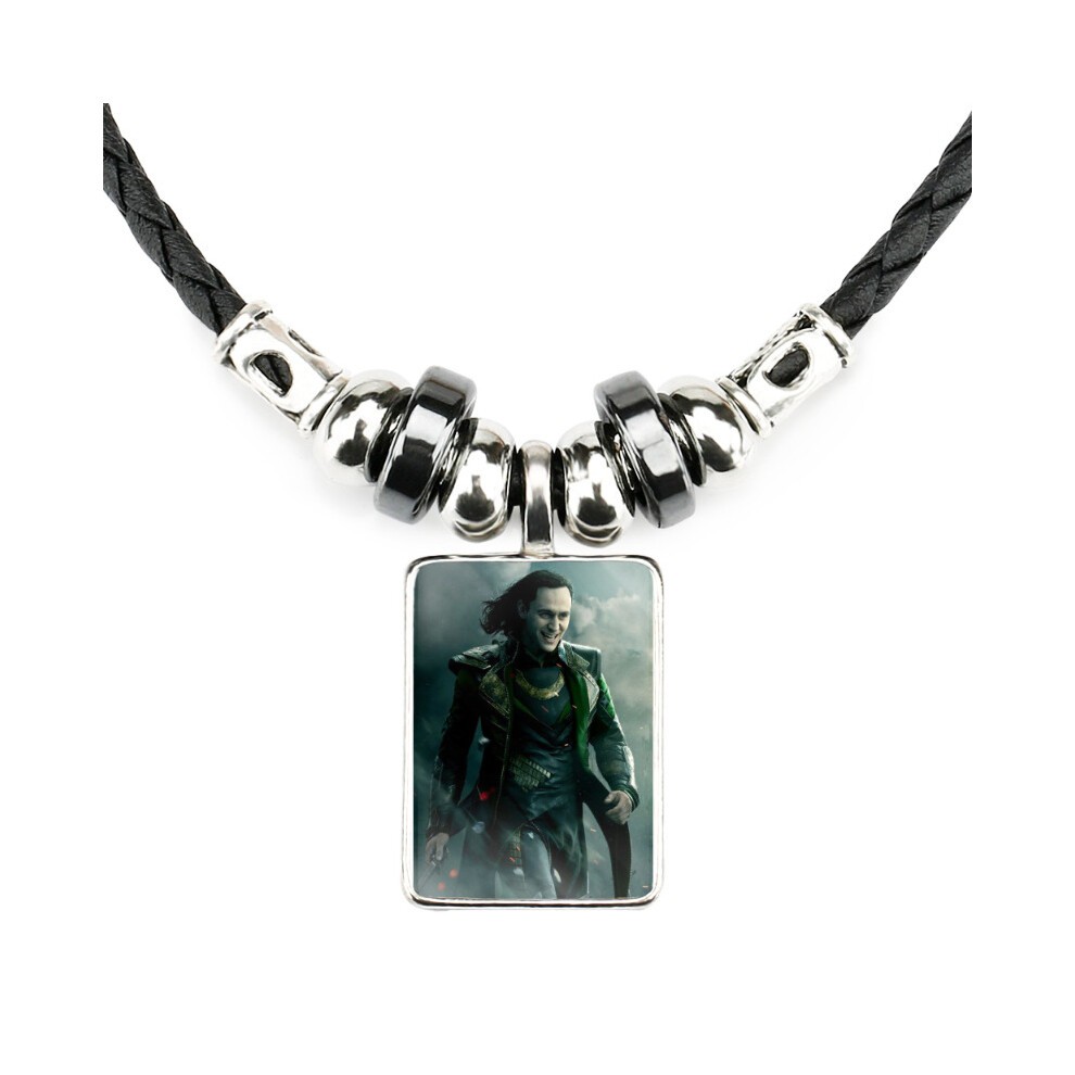 (6504) Unique Loki Time Gemstone Necklace for Men Electrolated Alloy Geometric Pendant