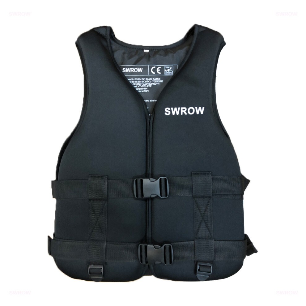 (3619 Black, L 35-45KG) Neoprene Children's Life Jacket New Buoyancy Vest Water Sports