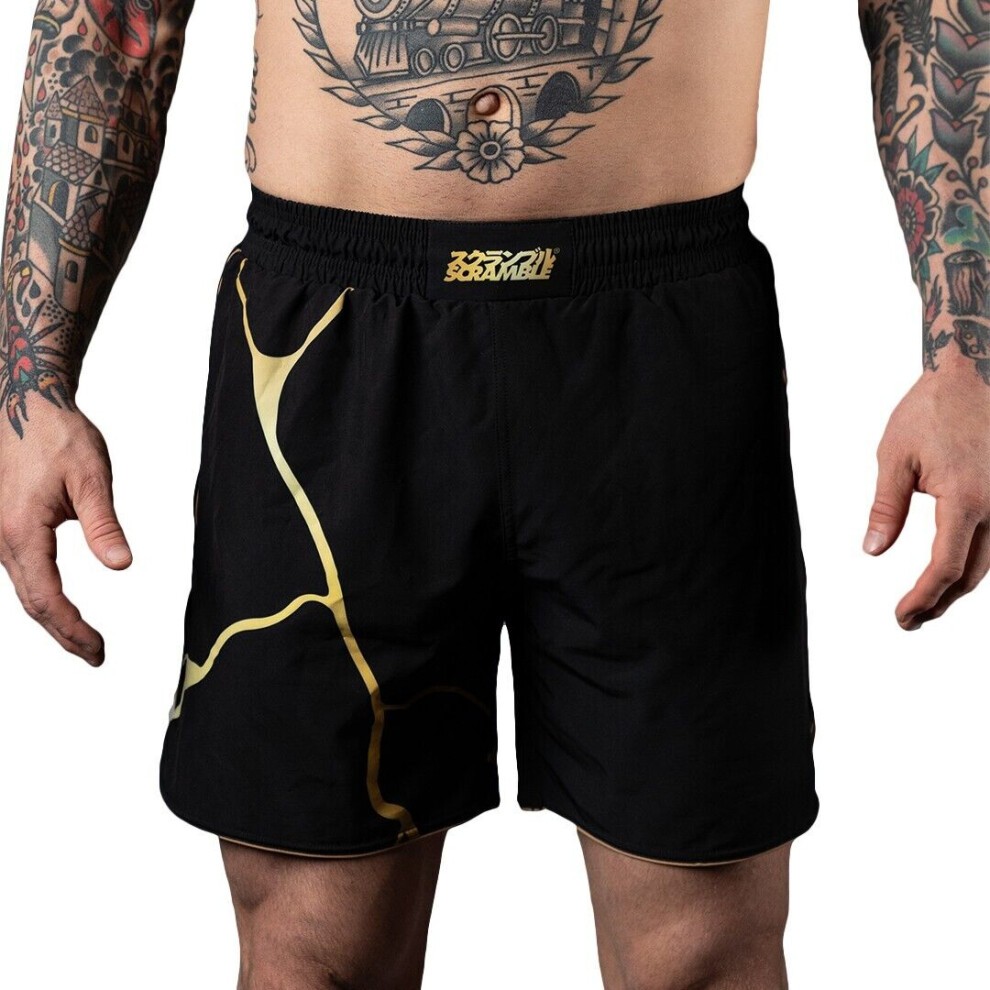 (Medium) Scramble Kintsugi Grappling Fight Shorts - Black
