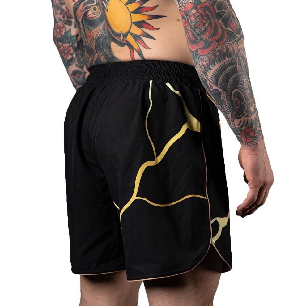(Medium) Scramble Kintsugi Grappling Fight Shorts - Black thumbnail