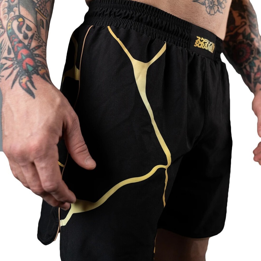 (X-Large) Scramble Kintsugi Grappling Fight Shorts - Black thumbnail
