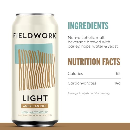 Fieldwork Non-Alcoholic Craft Beer 16 Fl Oz, Light American Pils, Vegan, Low-Calorie, 4-Pack Cans thumbnail