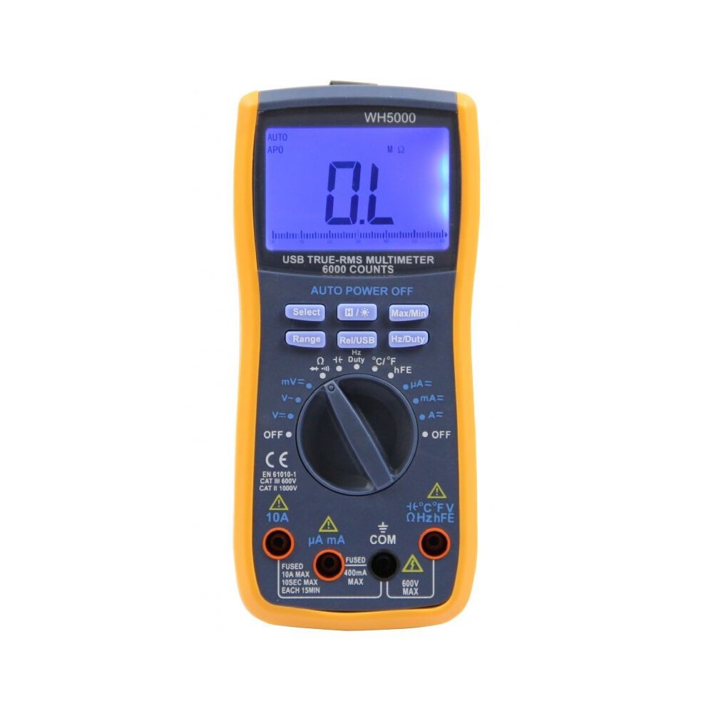 New WH5000 Digital Multimeter 5999 Counts with USB Interface Auto Range with Backlight Magnet Hang AC DC Ammeter Voltmeter Ohm