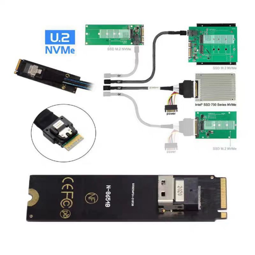NGFF M-Key NVME to SFF-8654 Slimline SAS Card Adapter thumbnail