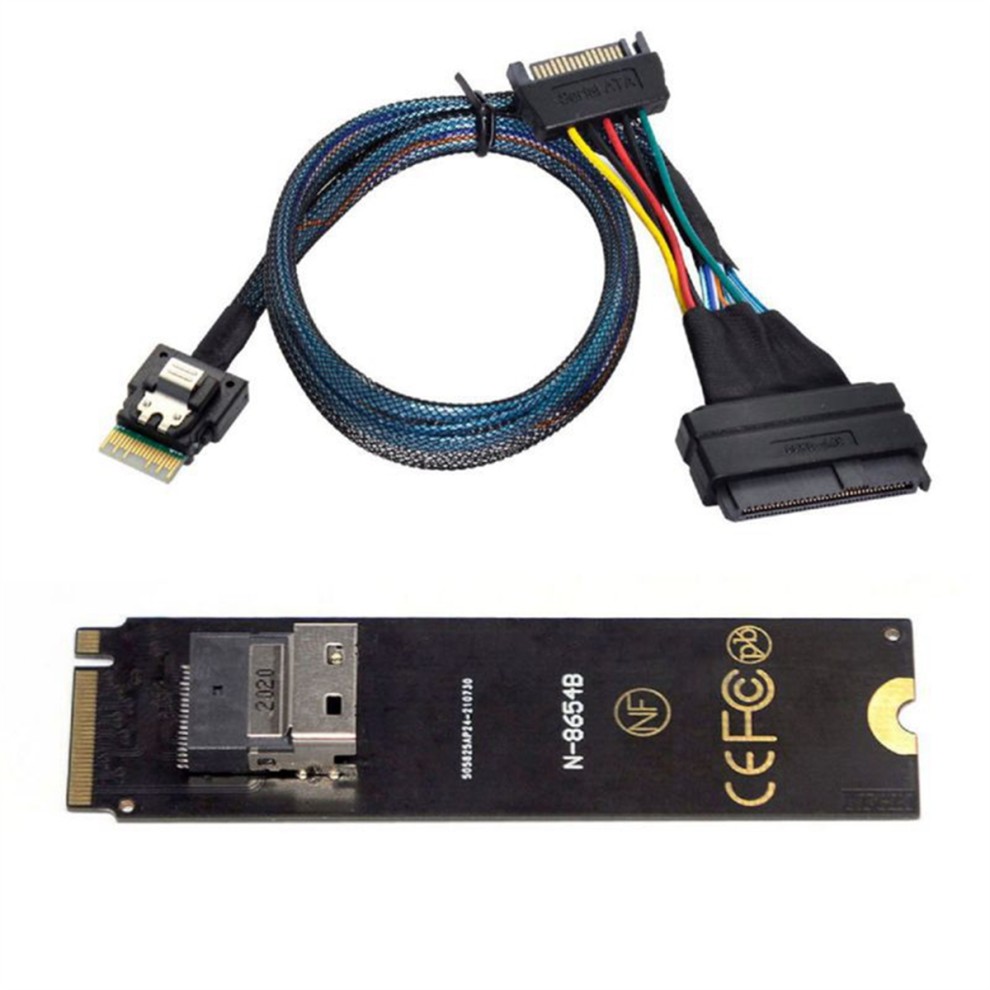 NGFF M-Key NVME to SFF-8654 Slimline SAS Card Adapter thumbnail
