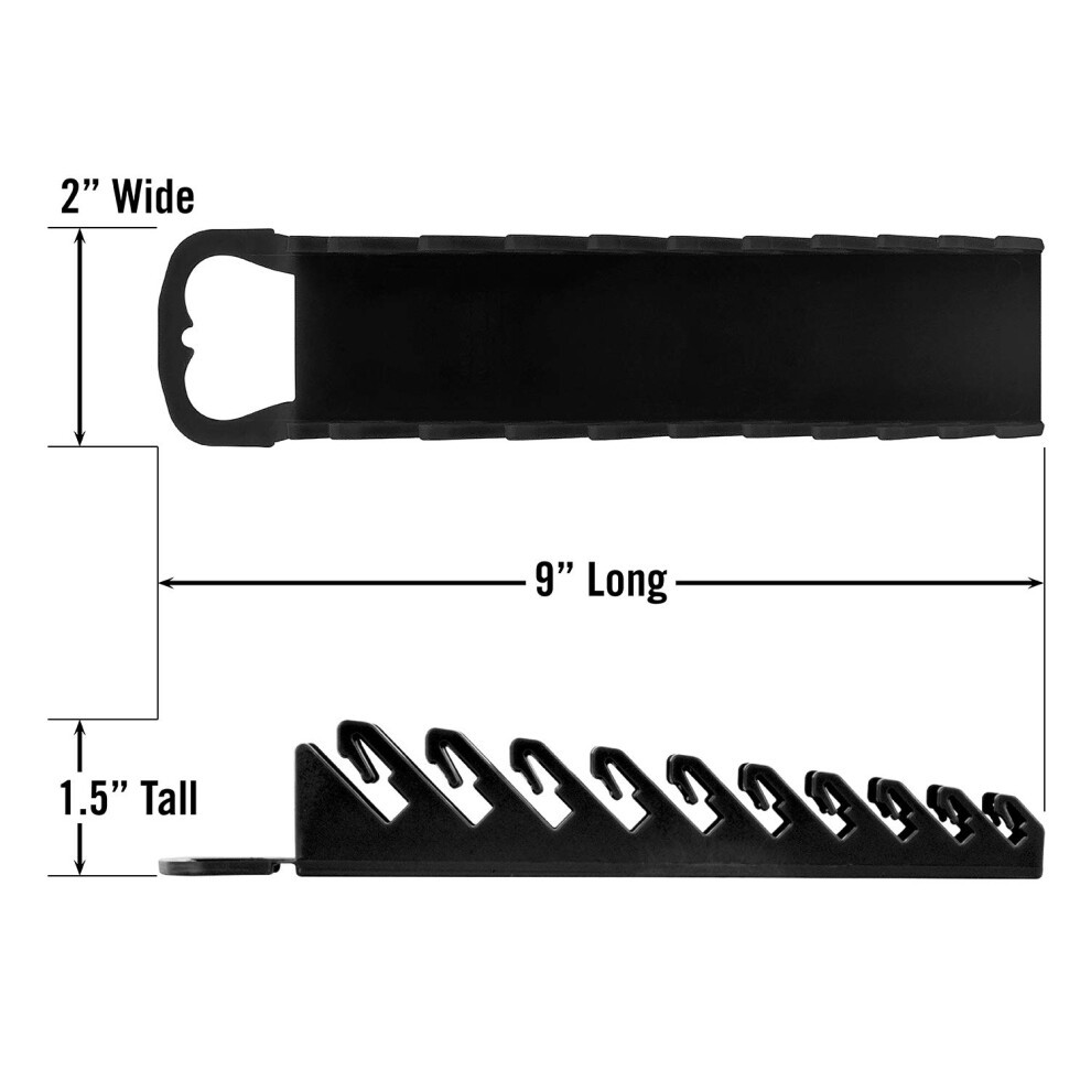 Ernst Manufacturing - 5075-Black Gripper Stubby Wrench Organizer  10 Tool  Black thumbnail