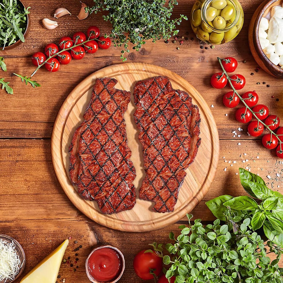 2 Pcs Artificial Fake Steak Props Simulation Food Fake Cooked Roast Beef Meat Kitchen Display thumbnail