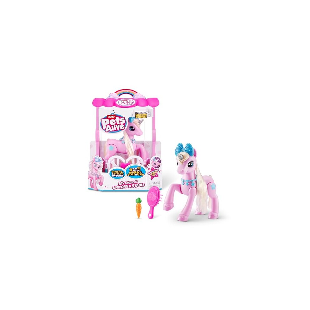 Pets Alive My Magical Unicorn and Stable Battery Powered Interactive Robotic Toy Playset by ZURU